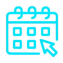 Calendar icon with a cursor.