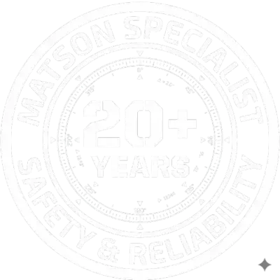 Matson Specialist logo: Compass with text 