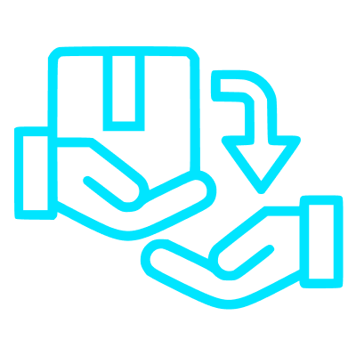 Blue graphic with a downward-pointing triangle, a square with a circle inside, and an exclamation mark in a circle.