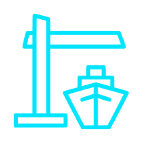 Blue graphic with a downward-pointing triangle, a square with a circle inside, and an exclamation mark in a circle.