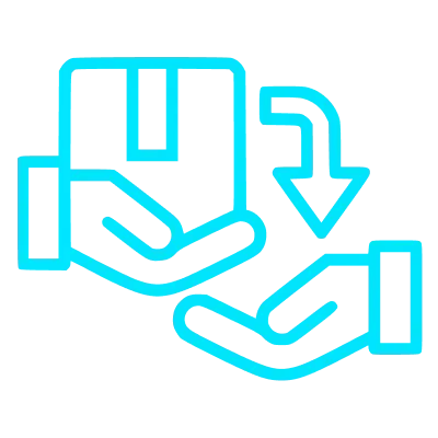 Blue graphic with a downward-pointing triangle, a square with a circle inside, and an exclamation mark in a circle.