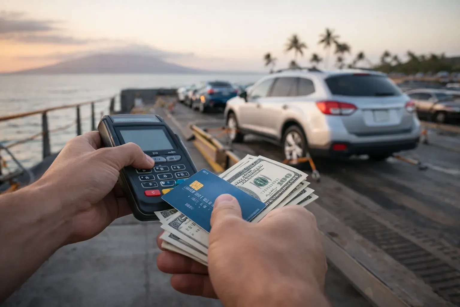 Paying deposit for Hawaii car shipping service