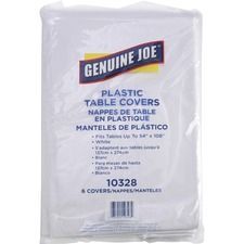 Genuine joe plastic table covers nappes de table en plastique manteles de plastico
