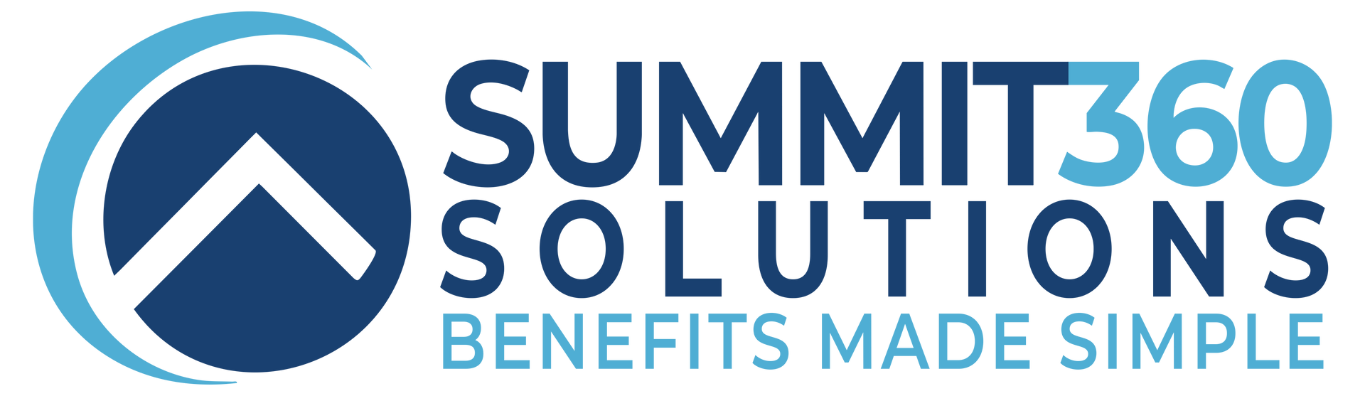 Summit 360 Solutions logo: dark blue circular icon with an upward-pointing triangle inside, with text "SUMMIT 360 SOLUTIONS" and tagline.