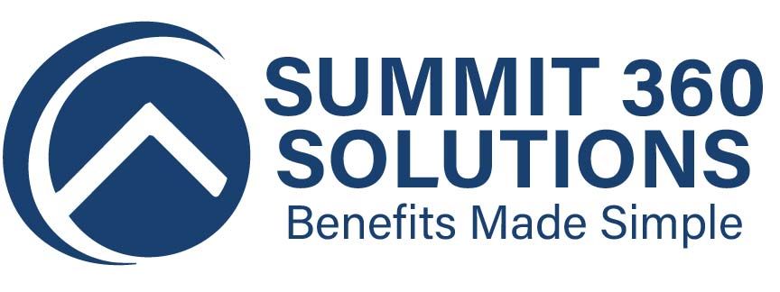 Summit 360 Solutions logo: dark blue circular icon with an upward-pointing triangle inside, with text "SUMMIT 360 SOLUTIONS" and tagline.