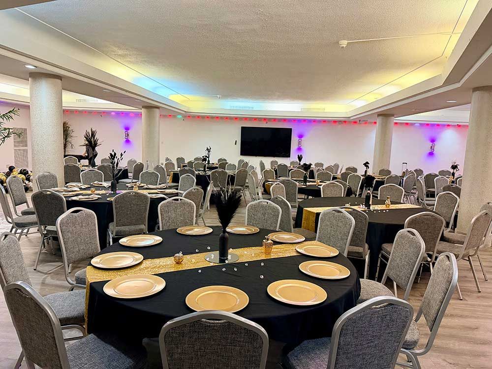 Large event space set up for a celebration 10