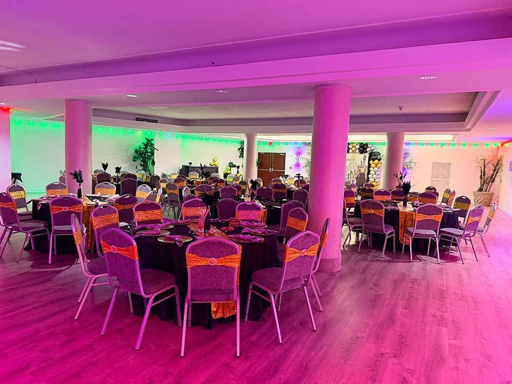 Large event space set up for a celebration 11