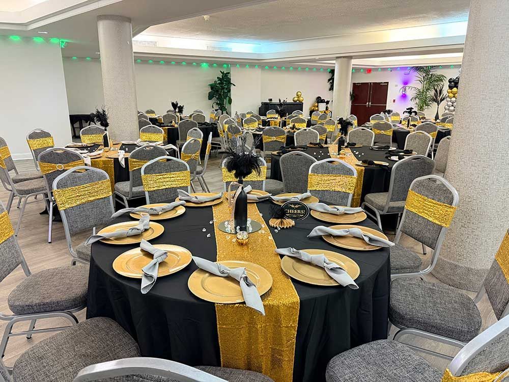 Large event space set up for a celebration 12