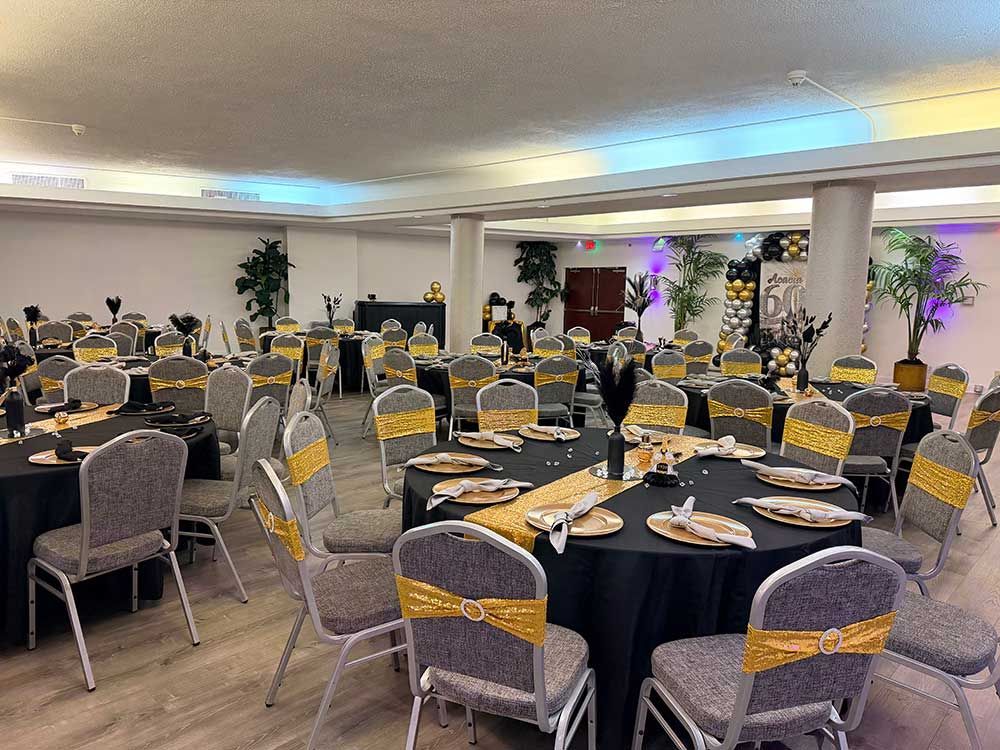 Large event space set up for a celebration 13