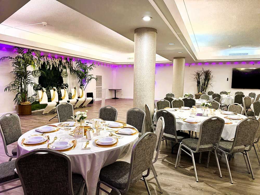 Large event space set up for a celebration 2