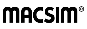 MACSIM logo in black text with registered trademark symbol.