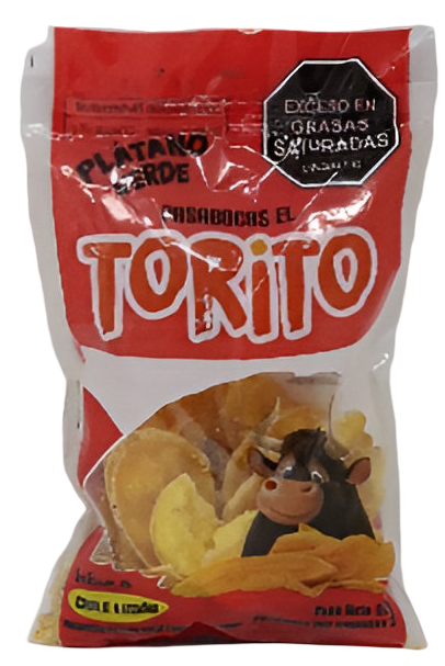 Una bolsa de toritos chips con un toro encima