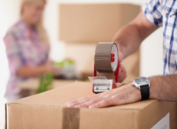 Packaging being done for the goods to be removed