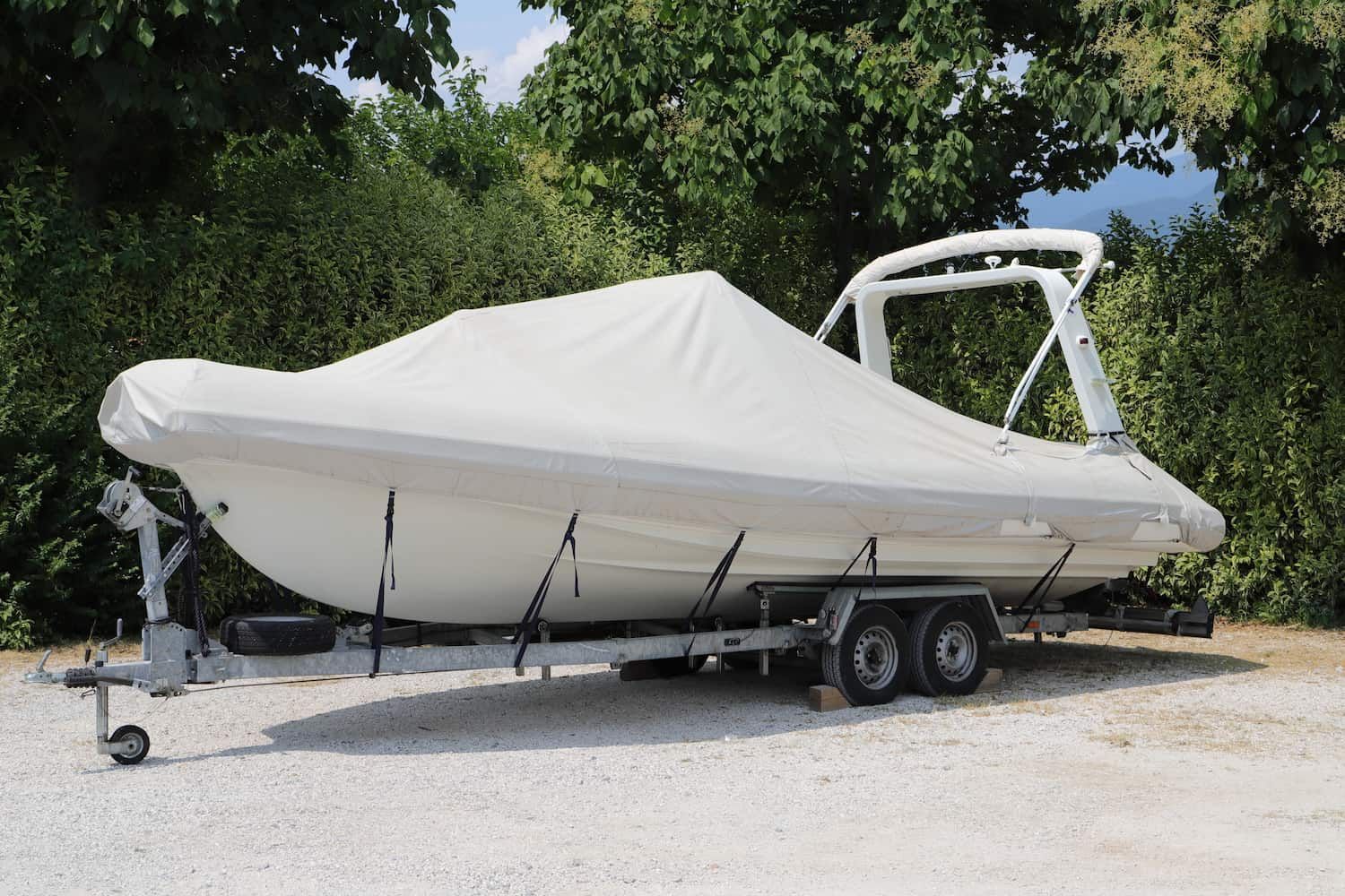 White Boat on a Trailer — BCV Storage Centre in Port Macquarie, NSW
