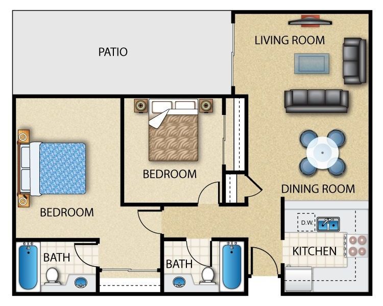 2 Bed | 2 Bath
