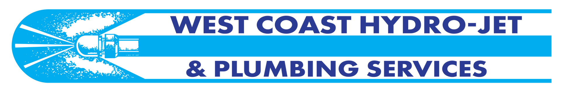 Logo: West Coast Hydro-Jet & Plumbing Services, blue and white emblem.
