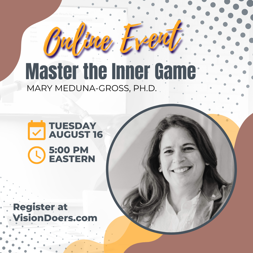 A poster for an online event called master the inner game
