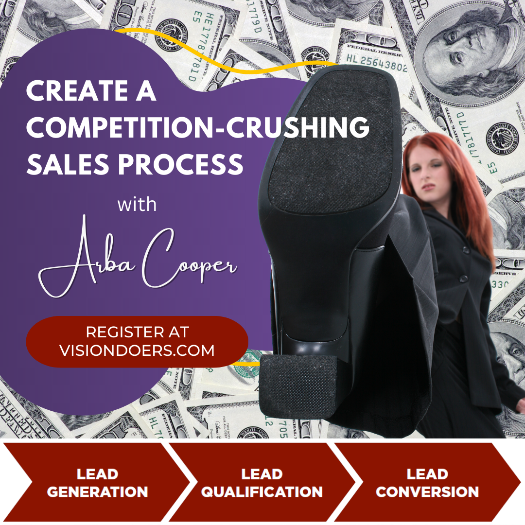 An advertisement for aba cooper 's competition-crushing sales process