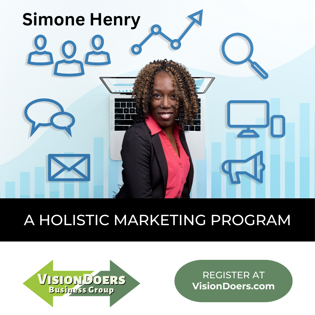 An advertisement for a holistic marketing program with simone henry