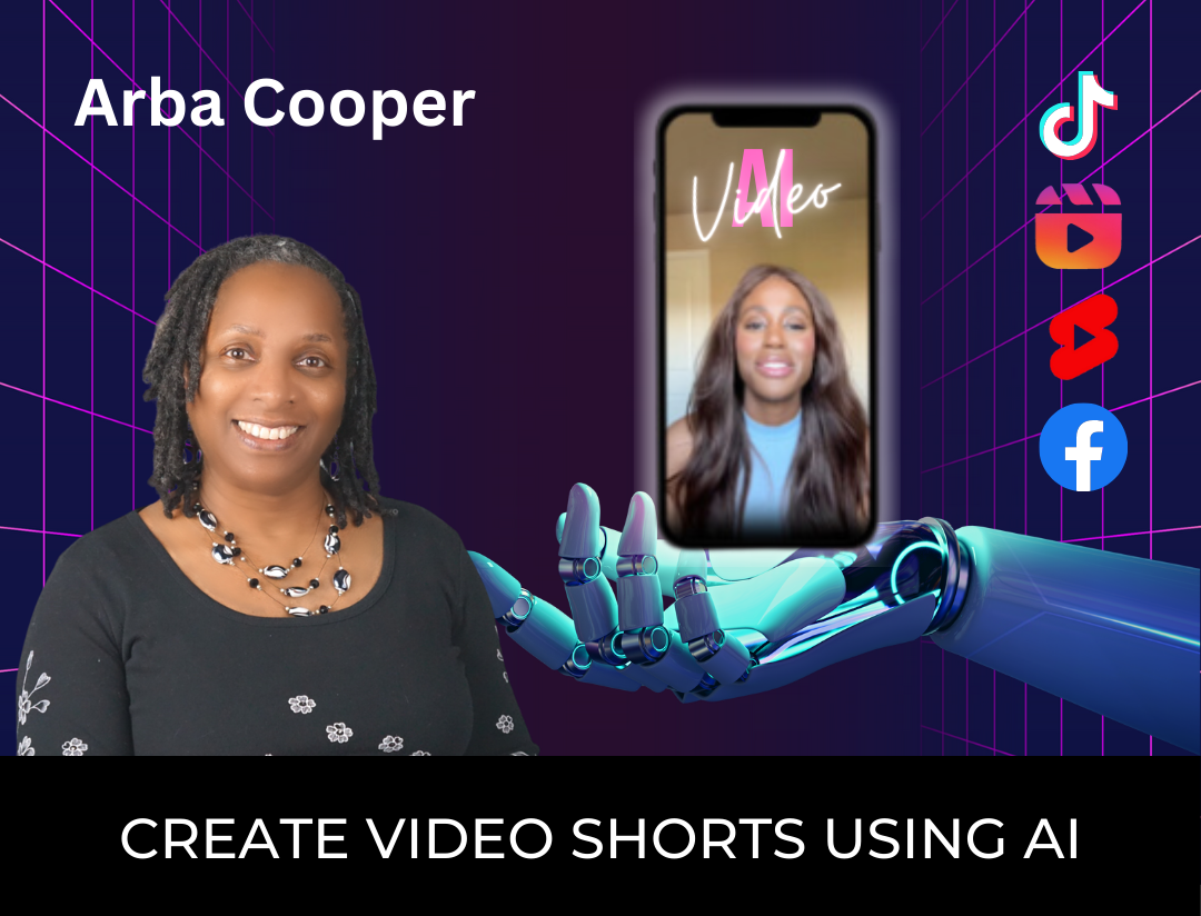 A woman is standing next to a robot hand holding a cell phone.