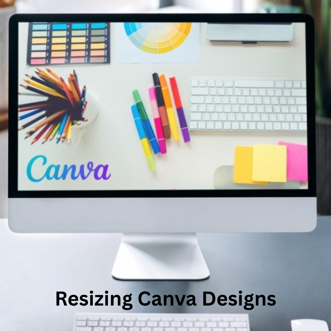 A banner with the word canva and a picture of a laptop and a brush.