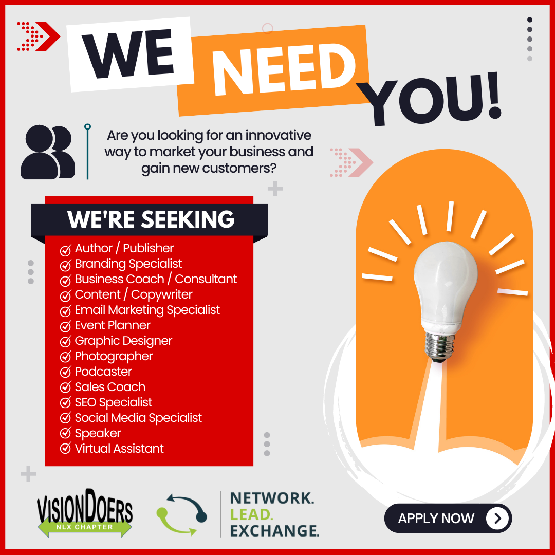 A poster that says `` we need you '' with a light bulb in the middle.