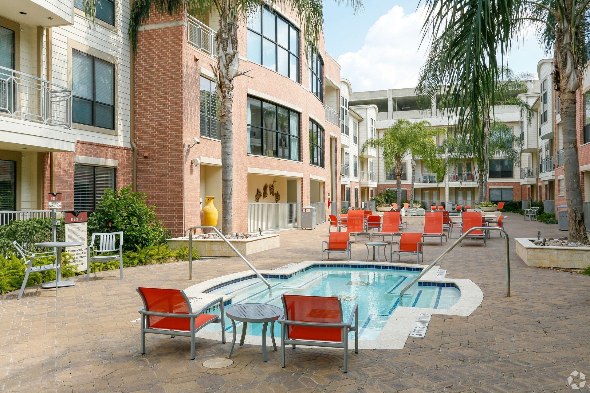 spa area at Ventura Lofts apartment homes in Houston, TX.