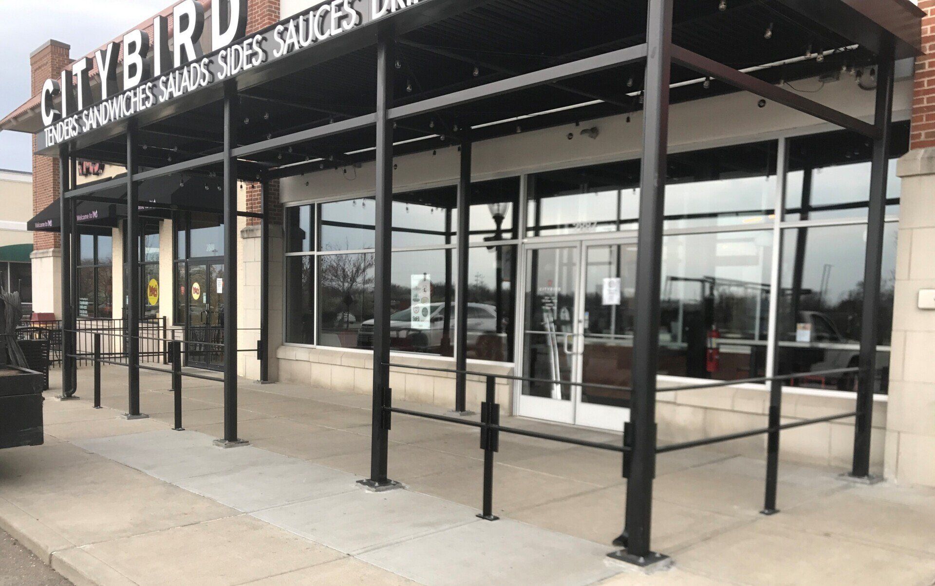 black structural beams