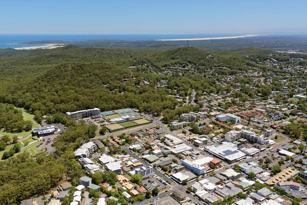Aerial View Of City — Concreting Works in Nelson Bay, NSW