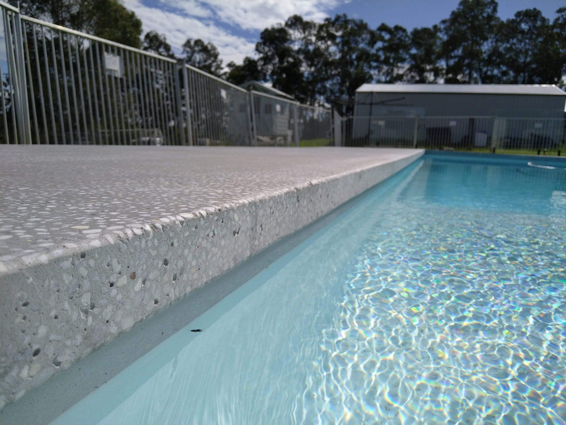 Exposed Aggregate Concrete Poolside — Concreting Works in Port Stephens, NSW