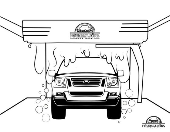 Car wash coloring book pages four seasons auto wash