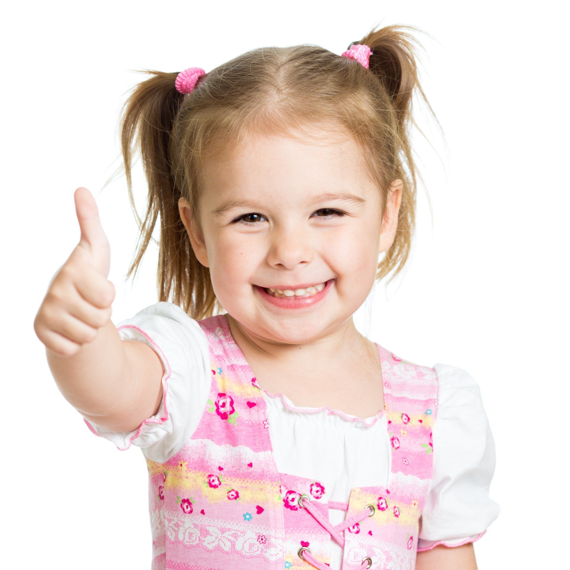 Little girl with smile and thumbs up - testimonials Four Seasons Car Wash