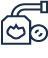 Icon of a car charging at an electric plug with a gauge meter.