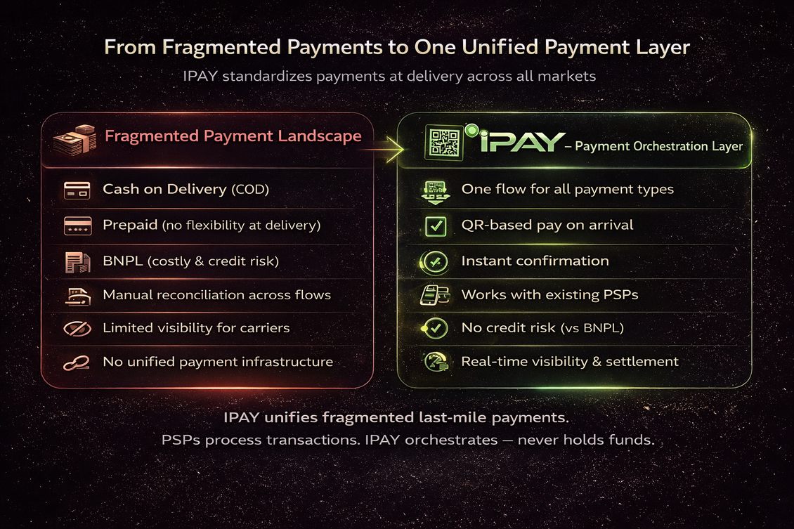 Fragmented Payment lamdscape solved by IPAY. Alternative BNPL.