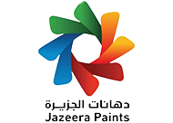 A colorful logo for a company called jazeera paints