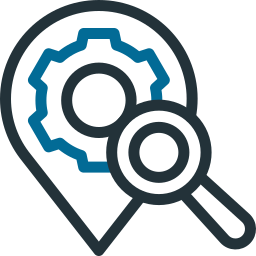 Presentation board with a blue and black strategy diagram.