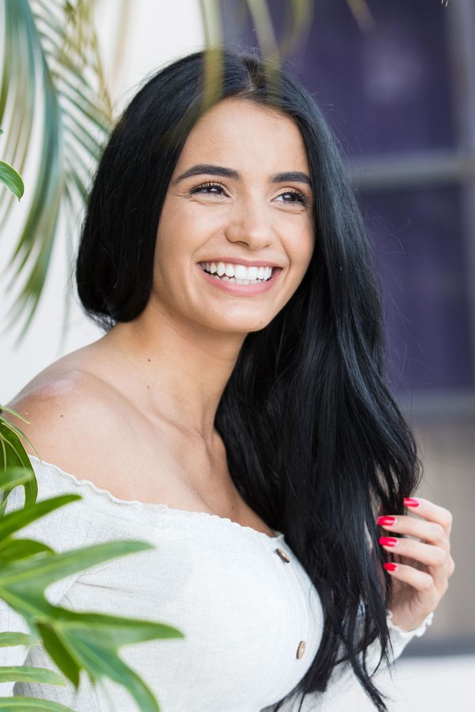 beautiful hispanic woman smiling