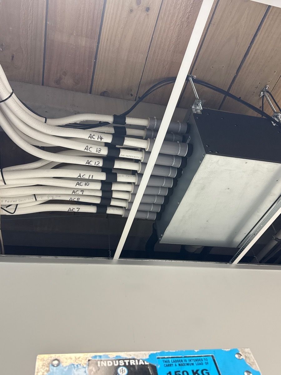 Air conditioning branch box in roof space.