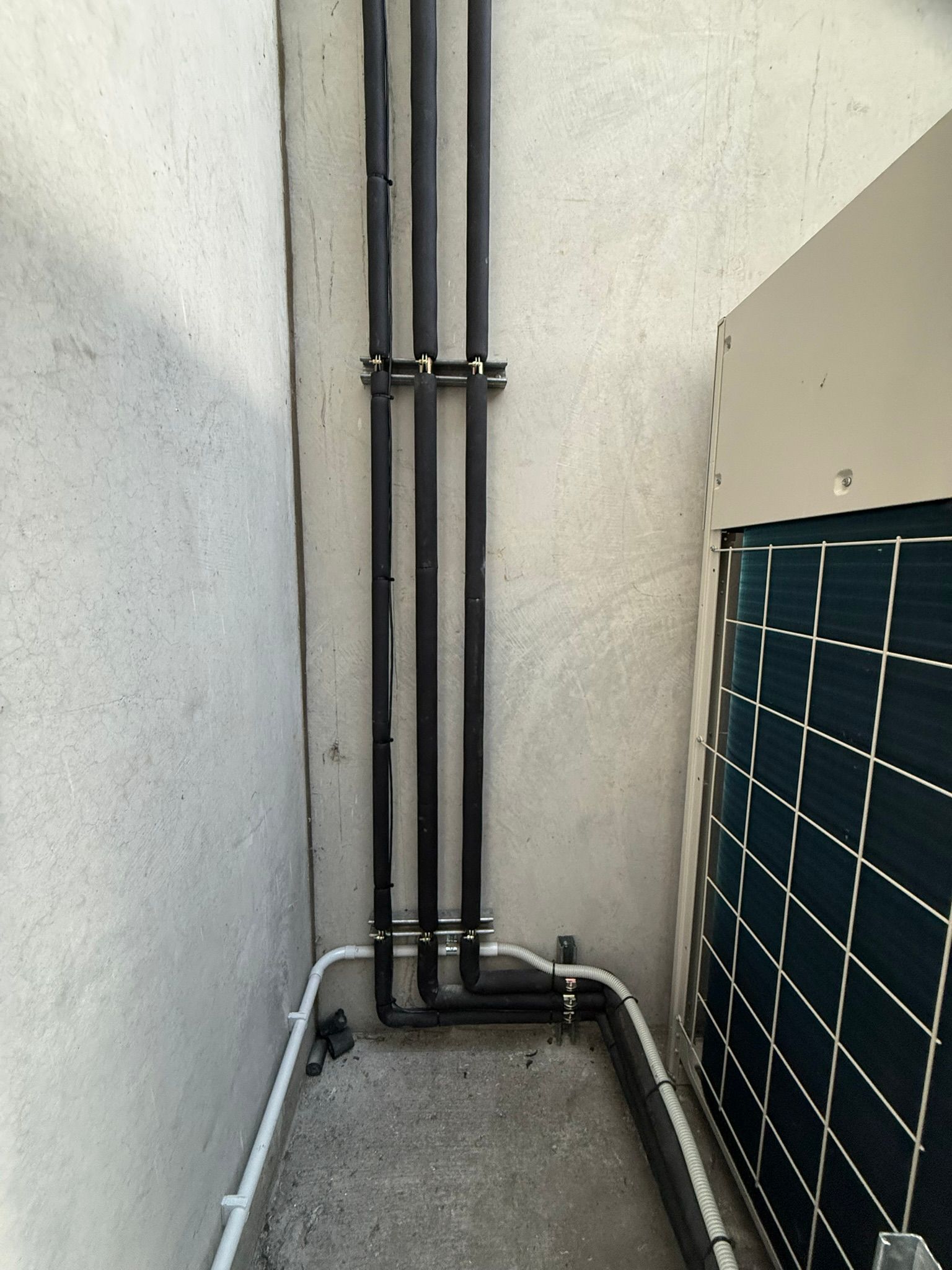 External air conditioning pipework.