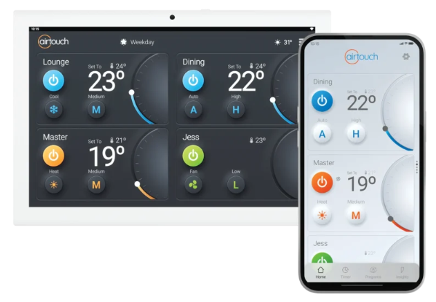 VRF interface on screen for AirTouch