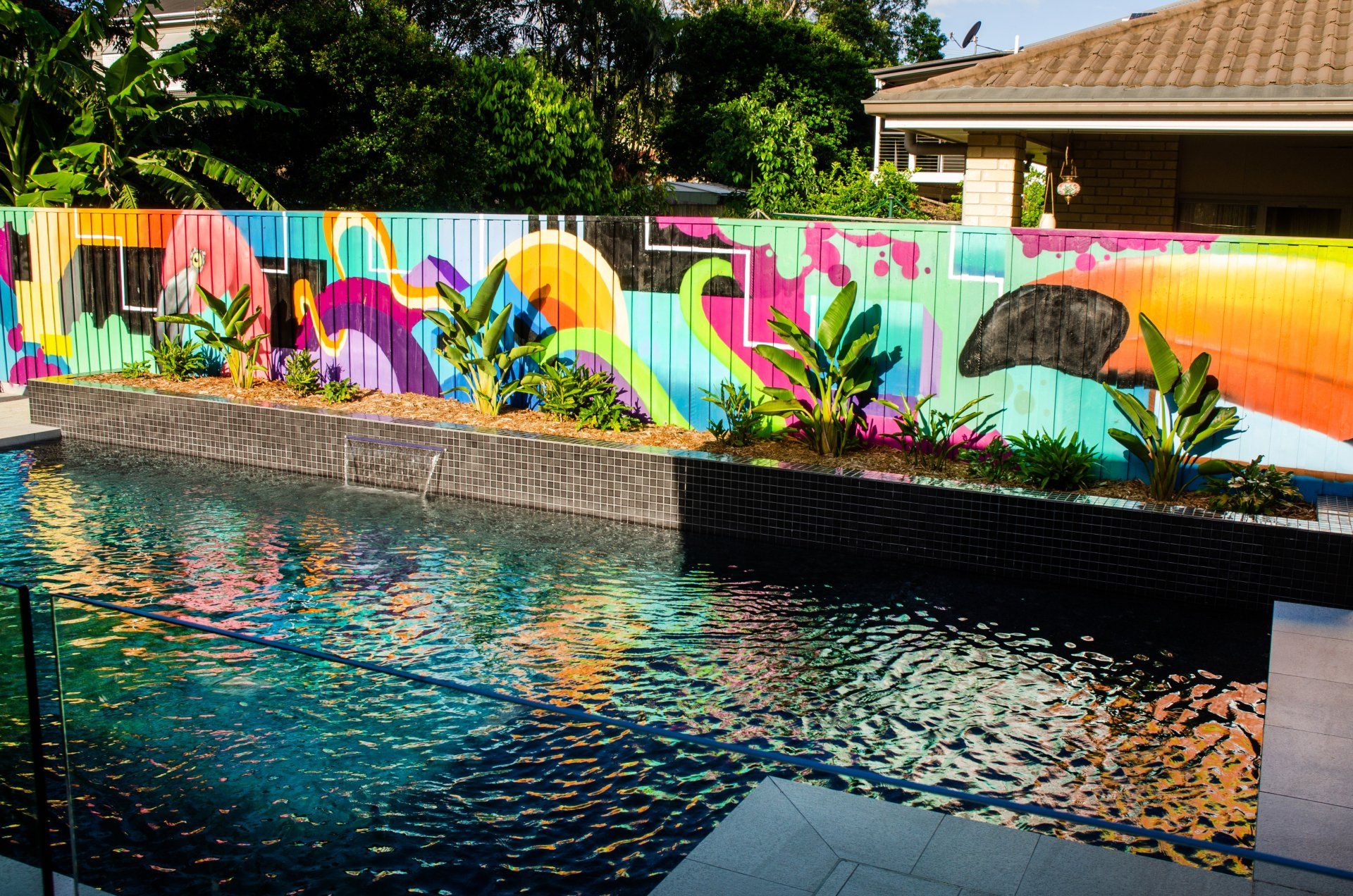 Swimming Pool & Pavilion With Green Garden — Brisbane, QLD — Norfolk Pools