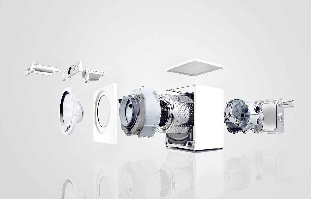 A Washing Machine is Being Disassembled to Show the Inside of It — Bradmark Appliance Service in Garbutt, QLD