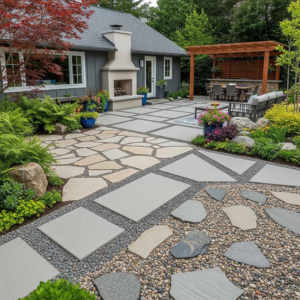Patio Pavers using Natural Stone and Concrete in Meridian, ID