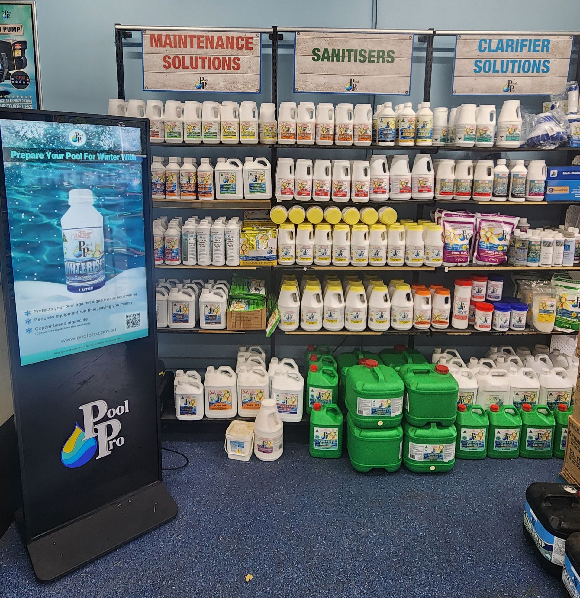 There Is A Stool In The Middle Of The Room In A Store — Kingscliff Pool Shop In Kingscliff, NSW