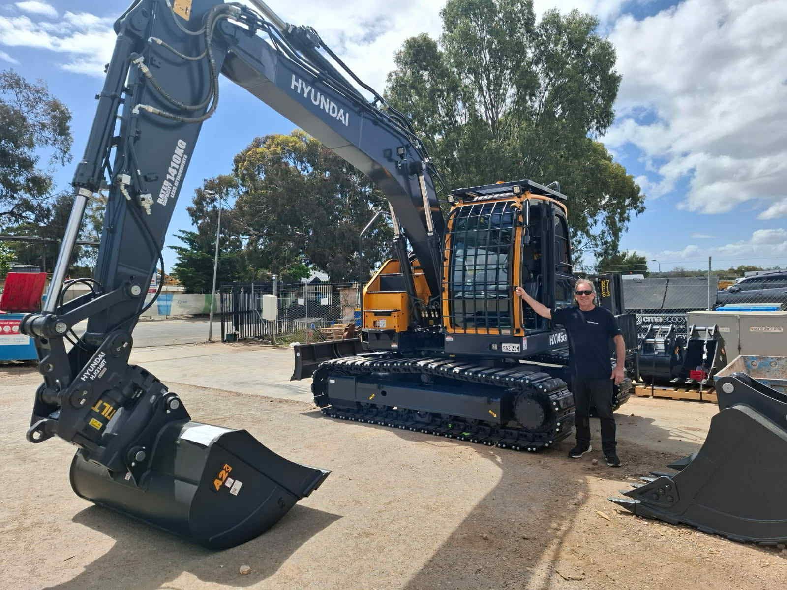 Construction equipment delivery setup on Adelaide job site