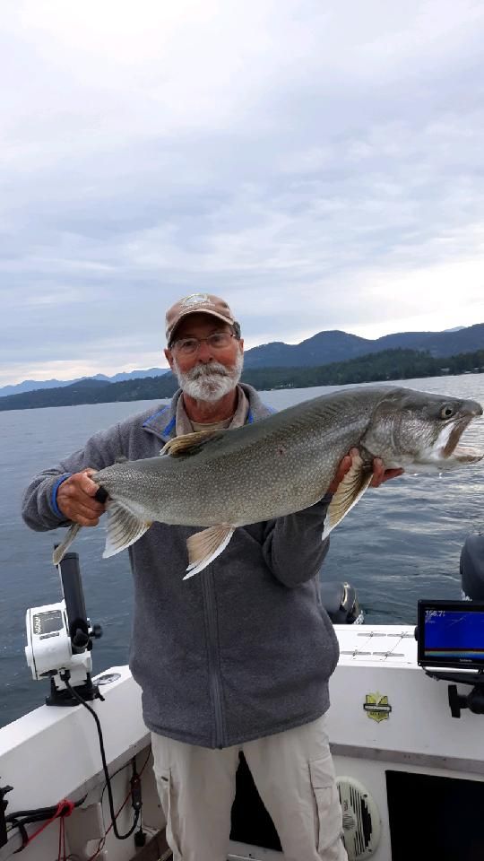 A man with a beard is holding a large fish on a boat.