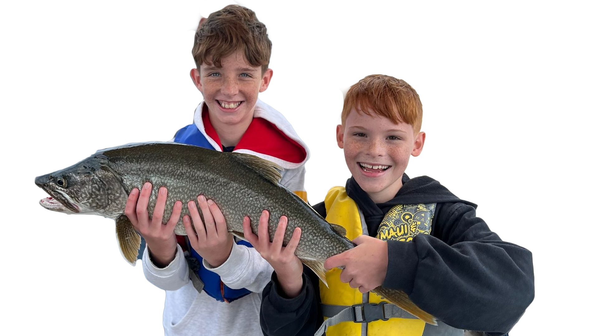 two kids fishing charter flathead lake
