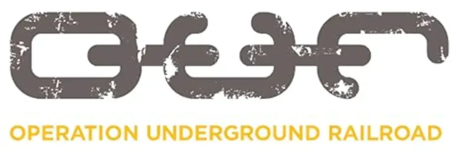 a logo for operation underground railroad is shown on a white background