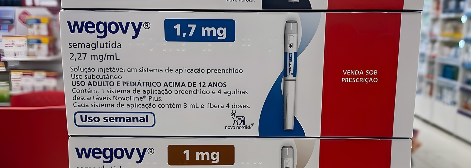 Picture of Wegovy pens in packaging. 