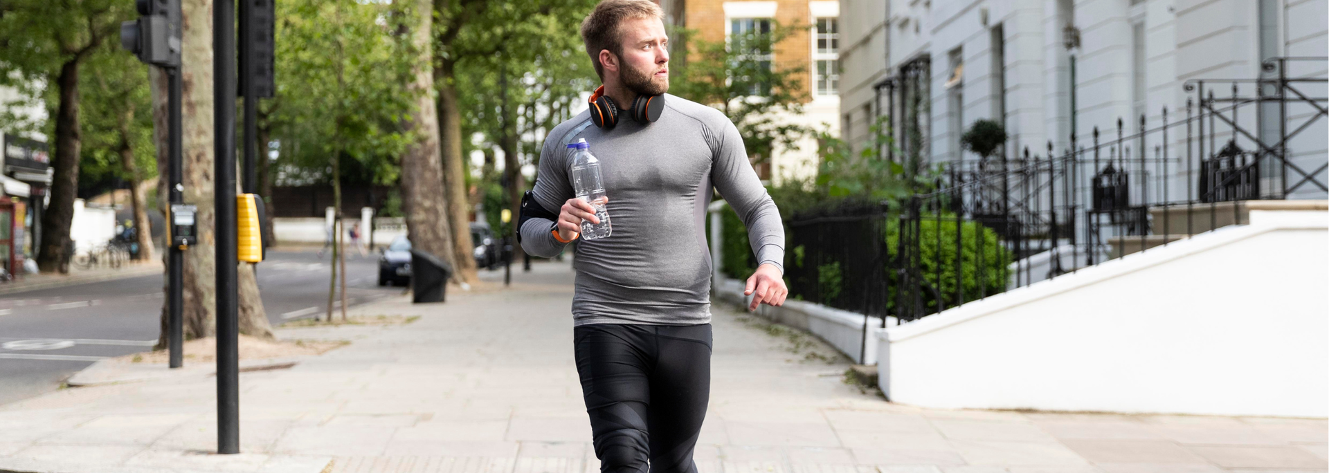Picture of a person going for a brisk walk. Picture of a person going for a brisk walk.